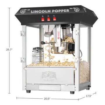 Lincoln Popcorn Machine - 8oz Popper for Movie Nights