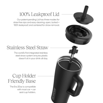 BrüMate Era 20 oz Tumbler with Handle and Straw | 100% Leakproof Insulated Tumbler