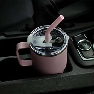 Sursip 30oz Insulated Mug/Tumbler With Lid and Straw,Stainless Steel Vacuum Tumbler,Keep Cold and Hot,BPA Free,Leak Proof,Dishwasher Safe,Car Holder,Gifts/Travel Mug/Coffee Tumbler(Whtie-1Pack)