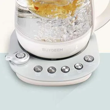 BUYDEEM K2683 Health-Care Beverage Tea Maker and Kettle, 9-in-1 Programmable Brew Cooker Master, 1.5 L, Spruce Blue