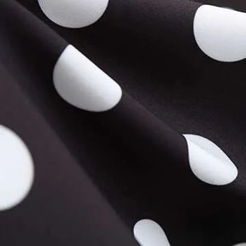 IBTOM CASTLE Womens 1950s Retro Rockabilly Princess Swing Tea Dress Polka Dots Audrey Hepburn 50's 60's Party Short Gown Black L