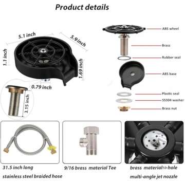 Effortless Kitchen Glass Rinser for Dry Drinkware