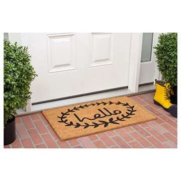 Calloway Mills 121811729 Calico Hello Doormat, 17" x 29", Natural/Black