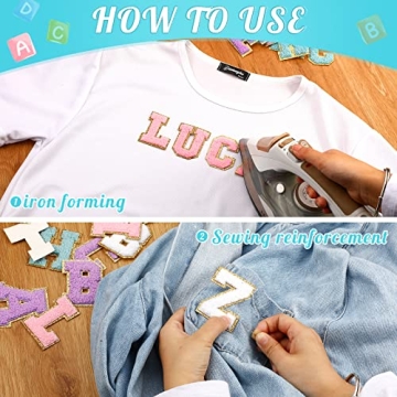 Vibrant A-Z Letter Patches with Gold Border for DIY Crafts