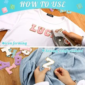 Vibrant A-Z Letter Patches with Gold Border for DIY Crafts