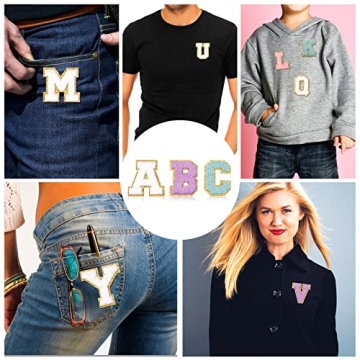 Vibrant A-Z Letter Patches with Gold Border for DIY Crafts