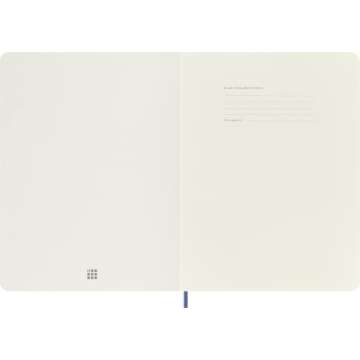 Moleskine Classic Notebook, Soft Cover, XL (7.5" x 9.5") Plain/Blank, Hydrangea Blue, 192 Pages