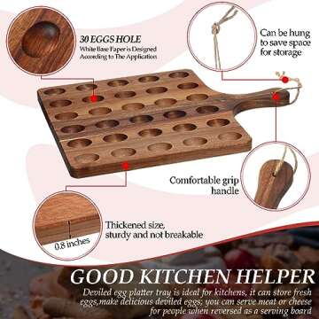 Gerrii Elegant Wooden Deviled Egg Platter for Entertaining