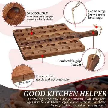 Gerrii Elegant Wooden Deviled Egg Platter for Entertaining