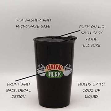 Silver Buffalo Friends Central Perk Logo Travel Mug 10 Ounces