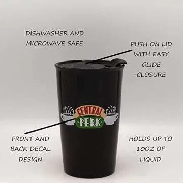 Silver Buffalo Friends Central Perk Logo Travel Mug 10 Ounces