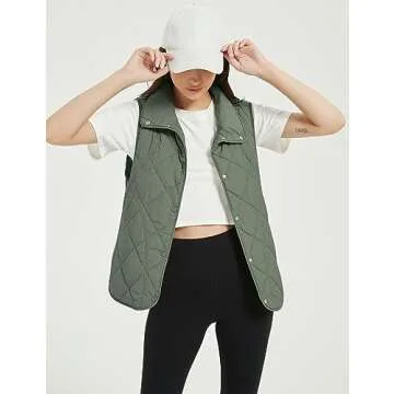 Flygo Women's Quilted Vest Lightweight Stylish Puffer