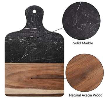 Coloch Marble & Acacia Wood Cutting Board for Serving