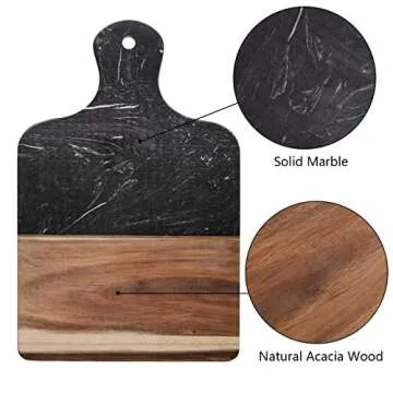 Coloch Marble & Acacia Wood Cutting Board for Serving