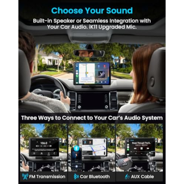 11 Inch Wireless Apple CarPlay Screen with 4K Dash Cam