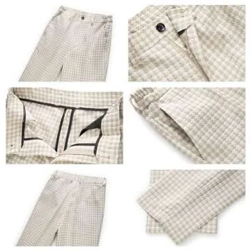 Lamgool Boys Suits 3 Piece Slim Fit Houndstooth Tuxedo Blazer Jacket Pant for Kids Prom Wedding Formal Dress Suit Set 4-16Y