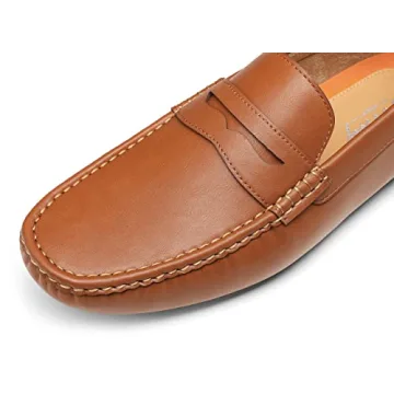 Vostey Men's Loafers Slip on Shoes Brown Loafers Driving Loafers Casual Penny Loafers for Men (BMY3002 Brown 9.5)