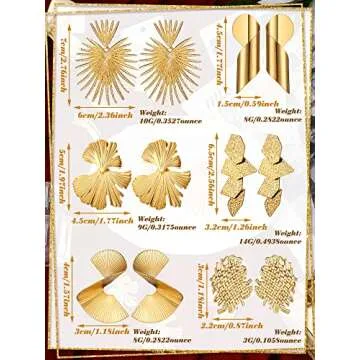 Glenmal 6 Pairs Gold Threader Earrings for Women