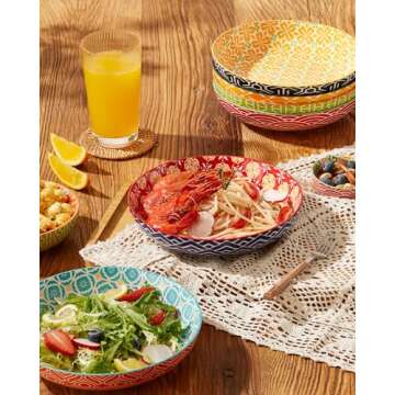 Metahom Vibrant Pasta Bowls Set for Safe Dining Experience