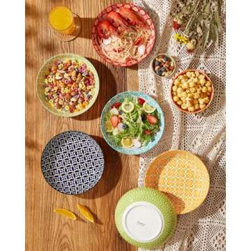 Metahom Vibrant Pasta Bowls Set for Safe Dining Experience