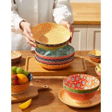 Metahom Vibrant Pasta Bowls Set for Safe Dining Experience