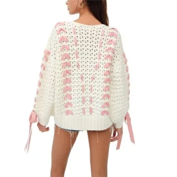 Trendy Women Y2K V Neck Sweater Cute & Stylish Pullover Top