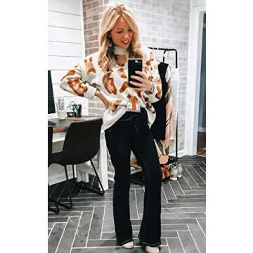 Angashion Women's Leopard Printed Oversized Sweater