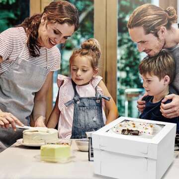 Mcfleet 4pcs Large Cake Boxes for Tiered Cakes