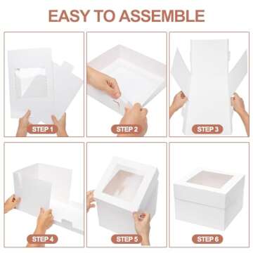Mcfleet 4pcs Large Cake Boxes for Tiered Cakes