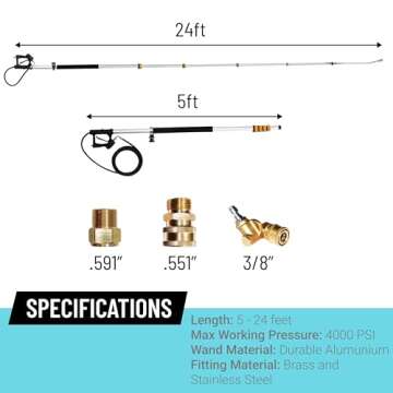 EDOU Foam Cannon for Pressure Washer, 1L Soap Blaster - Spray Foam Gun with 5 Nozzle Tips, Power Washer Accessories for Car, Floor, Driveway, Window Cleaning - High Pressure Spray Hose Extension