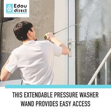 EDOU Foam Cannon for Pressure Washer, 1L Soap Blaster - Spray Foam Gun with 5 Nozzle Tips, Power Washer Accessories for Car, Floor, Driveway, Window Cleaning - High Pressure Spray Hose Extension