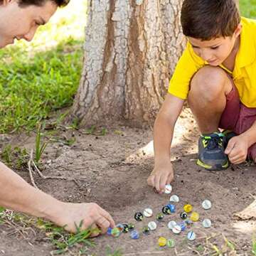 POPLAY Colorful Glass Marbles, 0.6inch Marbles Bulk for Kids Marble Games,DIY and Home Decoration