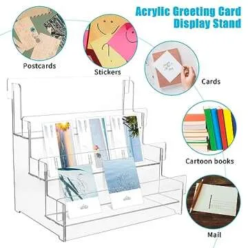 DOSTATNI 2 Pcs 3 Tier Acrylic Greeting Card Display Stand