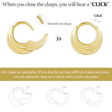 Poxtex Gold Hoops Huggie Earrings Set for Women