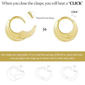 Poxtex Gold Hoops Huggie Earrings Set for Women