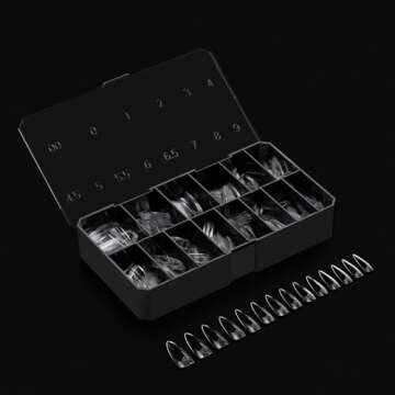 Apres Gel-X® Almond Box of Nail Tips | 280 Gel-X Tips, Soft Gel Tips, 14 Sizes 00-9 | Half-sizes Included (Sculpted Almond Long, 280 Count)