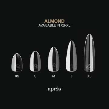 Apres Gel-X® Almond Box of Nail Tips | 280 Gel-X Tips, Soft Gel Tips, 14 Sizes 00-9 | Half-sizes Included (Sculpted Almond Long, 280 Count)