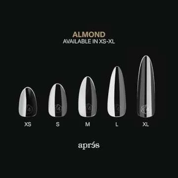 Apres Gel-X® Almond Box of Nail Tips | 280 Gel-X Tips, Soft Gel Tips, 14 Sizes 00-9 | Half-sizes Included (Sculpted Almond Long, 280 Count)