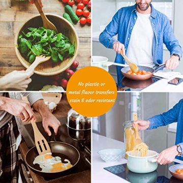 Bamboo Cooking Utensils Set - Eco-Friendly 6-Piece Cooking Tools