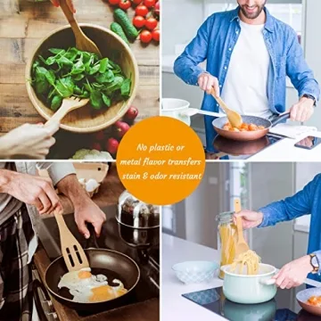 Bamboo Cooking Utensils Set - Eco-Friendly 6-Piece Cooking Tools