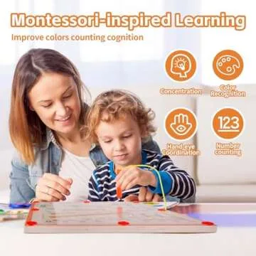 MTTIERY Magnetic Montessori Color and Number Maze for Kids