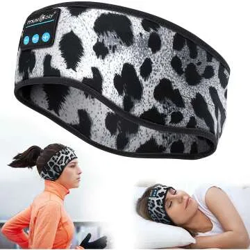 Wireless Music Headphones with Eye Mask - Leopard