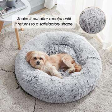 WESTERN HOME WH Calming Dog Bed & Cat Bed, Anti-Anxiety Donut Dog Cuddler Bed, Warming Cozy Soft Dog...
