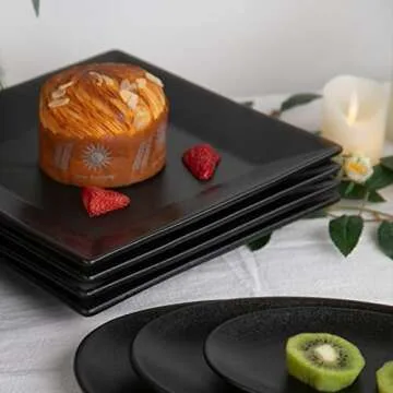 VICRAYS Large Oval Serving Platters Set of 3 - Black