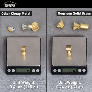 QOGRISUN 5-Pack Acrylic Cabinet Knobs with Brass Base,Gold Modern Drawer Euro Style T Bar Handles, K...