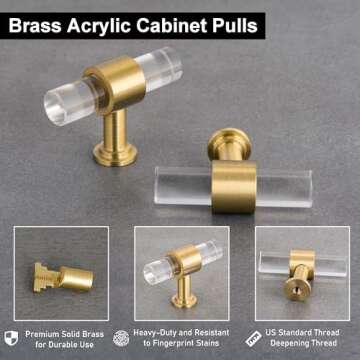 Stylish QOGRISUN Acrylic Cabinet Knobs for Home