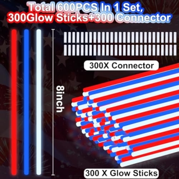 Vibrant 300 Pack Glow Sticks for Every Celebration