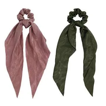 Shop QiKoKo Satin Chiffon Hair Scrunchies Bowknot Set