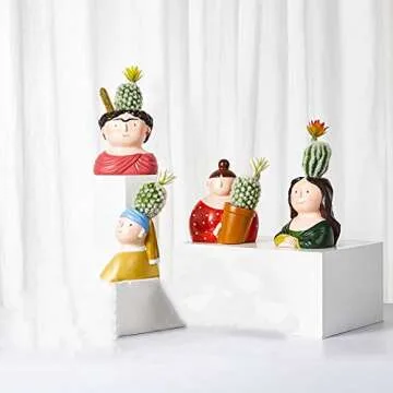 MOCOHANA Head Planter Pot - Unique Resin Planter for Plants