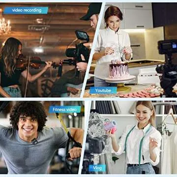 Wireless Lavalier Microphone, Lapel Microphone for DSLR Camera with OLED Display, Realtime Monitoring, Wireless Lav Mic for Podcast Interview Vlogging Youtube Video Recording